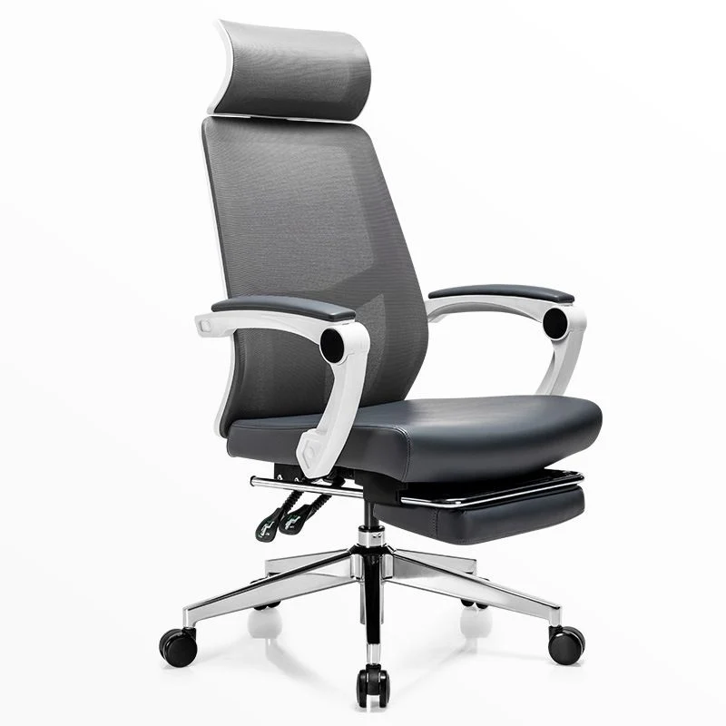 Chaise de bureau pivotante moderne, bras rembourrés, dossier en maille avec appui-tête Clearhalo