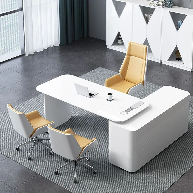 Chaise de bureau pivotante moderne, chaise de direction à dossier haut Clearhalo