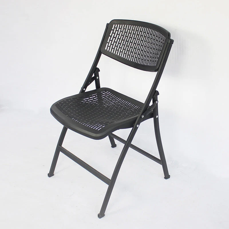 Chaise de bureau en plastique moderne avec structure en métal, chaise de conférence sans bras Clearhalo