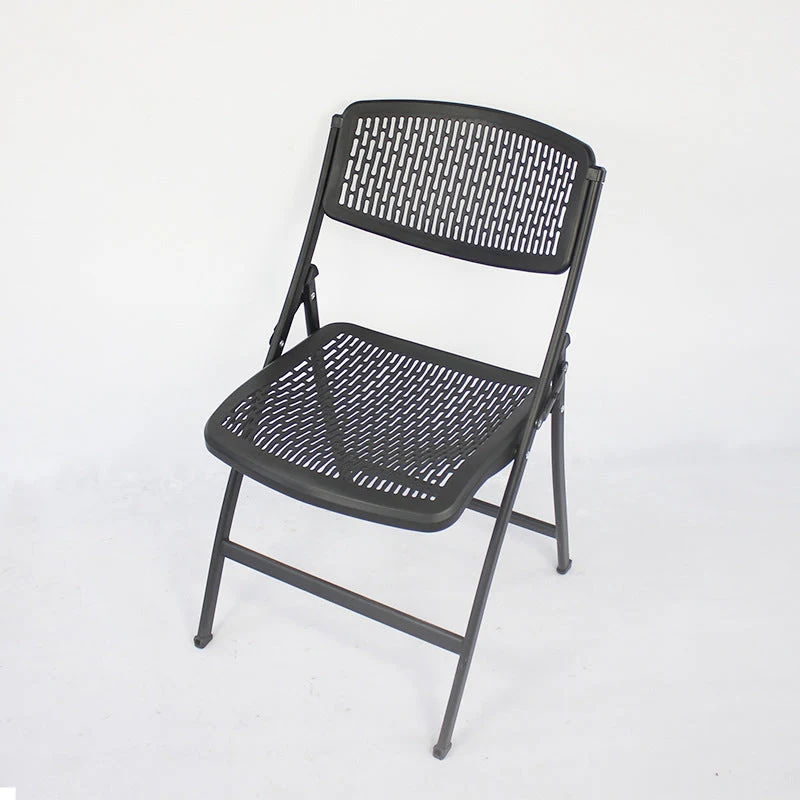 Chaise de bureau en plastique moderne avec structure en métal, chaise de conférence sans bras Clearhalo