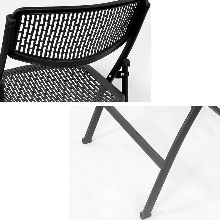 Chaise de bureau en plastique moderne avec structure en métal, chaise de conférence sans bras Clearhalo