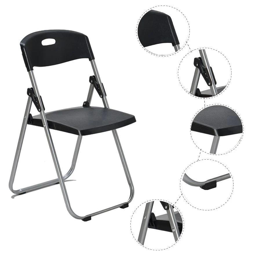 Chaise de bureau en plastique moderne, chaise de conférence pliante sans bras Clearhalo