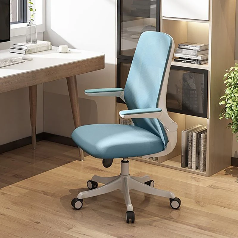 Chaise de bureau rembourrée à dossier moyen, chaise de bureau réglable en hauteur avec roulettes Clearhalo