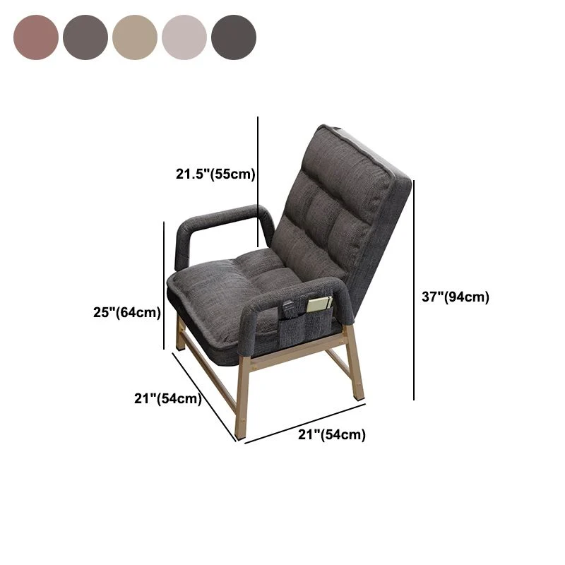 Chaise de bureau rembourrée moderne, chaise ergonomique à bras fixes à dossier moyen Clearhalo