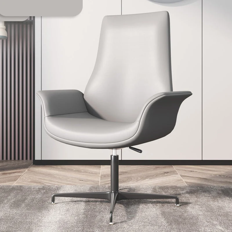 Chaise de bureau rembourrée moderne, chaise de travail à bras fixe avec base en acier Clearhalo