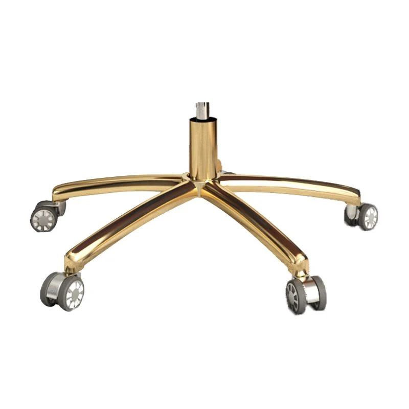 Chaise de bureau rembourrée moderne, chaise de travail à dossier moyen avec base en métal doré Clearhalo
