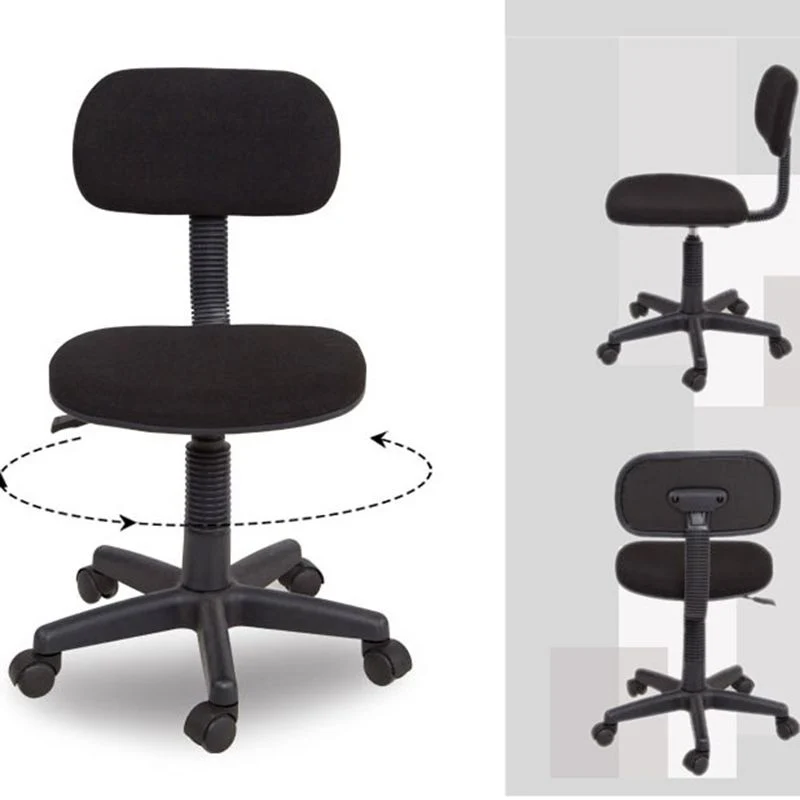 Chaise de bureau rembourrée sans accoudoirs, dossier bas, hauteur de siège réglable Clearhalo