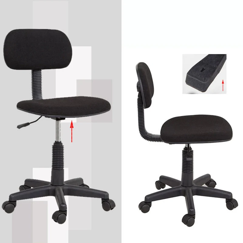 Chaise de bureau rembourrée sans accoudoirs, dossier bas, hauteur de siège réglable Clearhalo