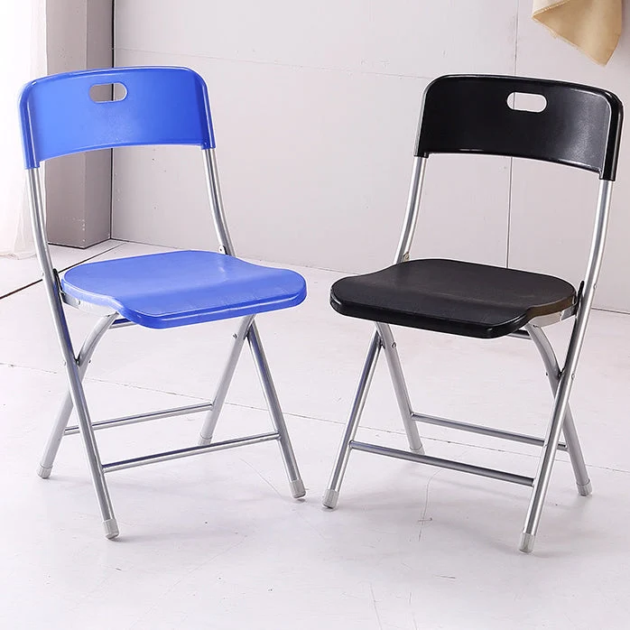 Chaise de bureau rembourrée sans accoudoirs moderne, chaise de bureau en plastique à dossier bas Clearhalo