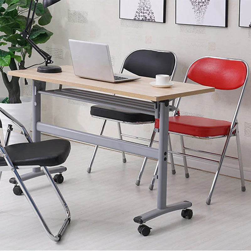 Chaise de bureau rembourrée sans accoudoirs moderne, chaise de bureau en cuir à dossier bas Clearhalo