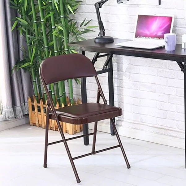 Chaise de bureau rembourrée sans accoudoirs moderne, chaise de bureau en cuir à dossier bas Clearhalo