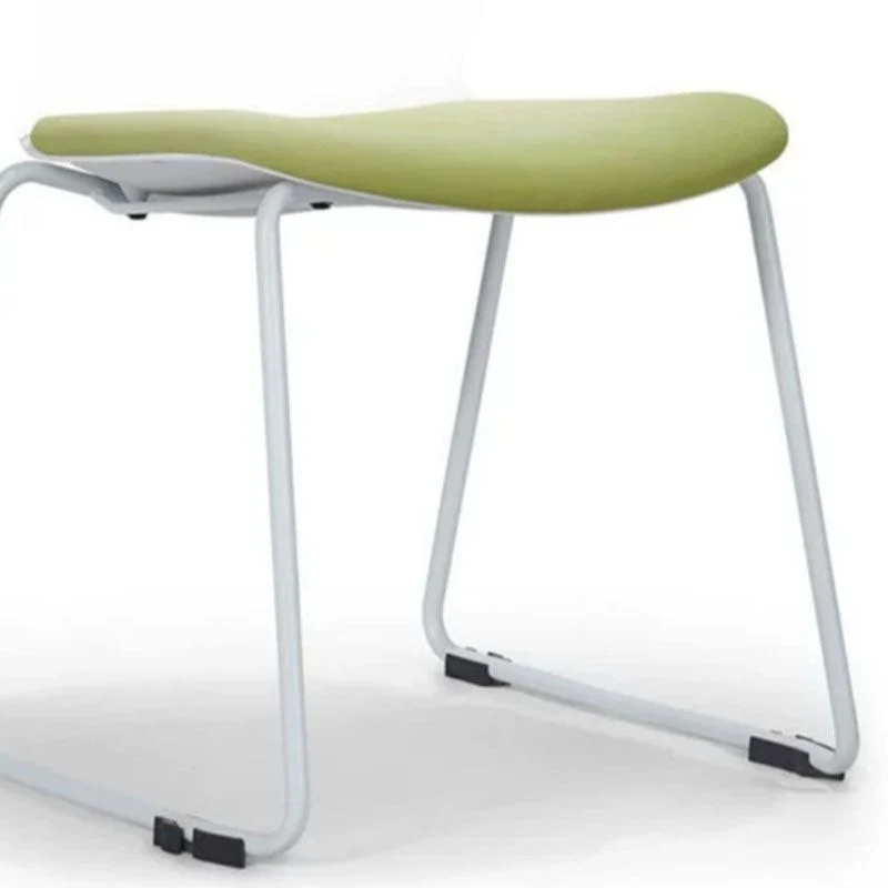 Chaise de bureau rembourrée sans bras moderne, chaise de bureau ergonomique en plastique Clearhalo