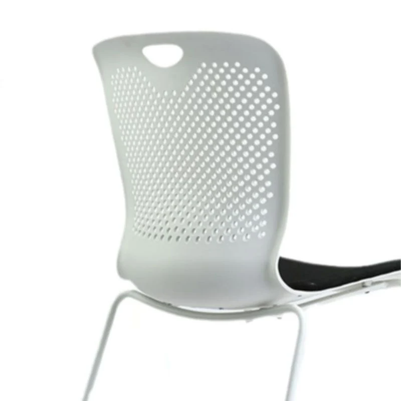 Chaise de bureau rembourrée sans bras moderne, chaise de bureau ergonomique en plastique Clearhalo