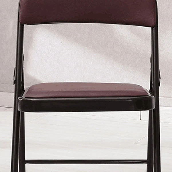 Chaise de bureau rembourrée sans bras moderne, chaise de bureau en métal en cuir Clearhalo