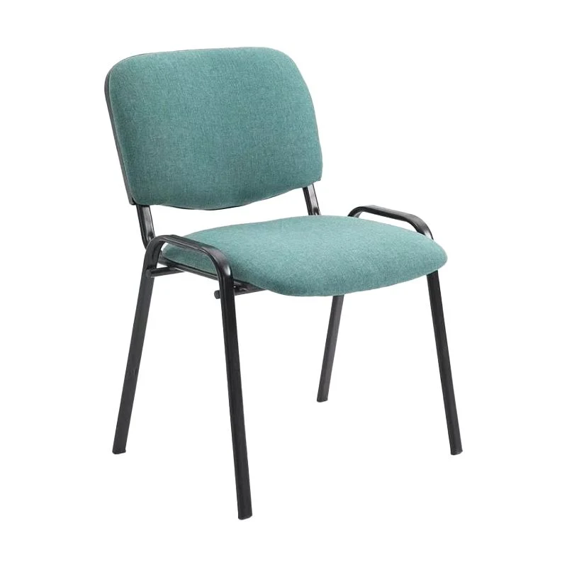 Chaise de bureau rembourrée sans bras moderne, chaise de bureau pivotante en tissu Clearhalo