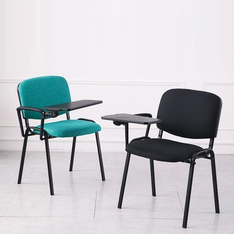 Chaise de bureau rembourrée sans bras moderne, chaise de bureau pivotante en tissu Clearhalo