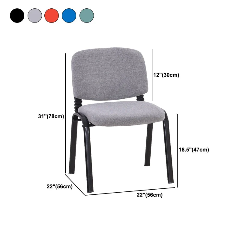 Chaise de bureau rembourrée sans bras moderne, chaise de bureau pivotante en tissu Clearhalo
