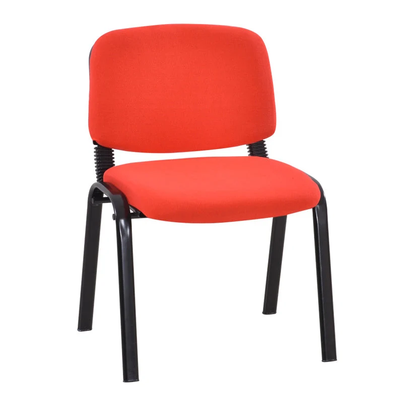 Chaise de bureau rembourrée sans bras moderne, chaise de bureau pivotante en tissu Clearhalo