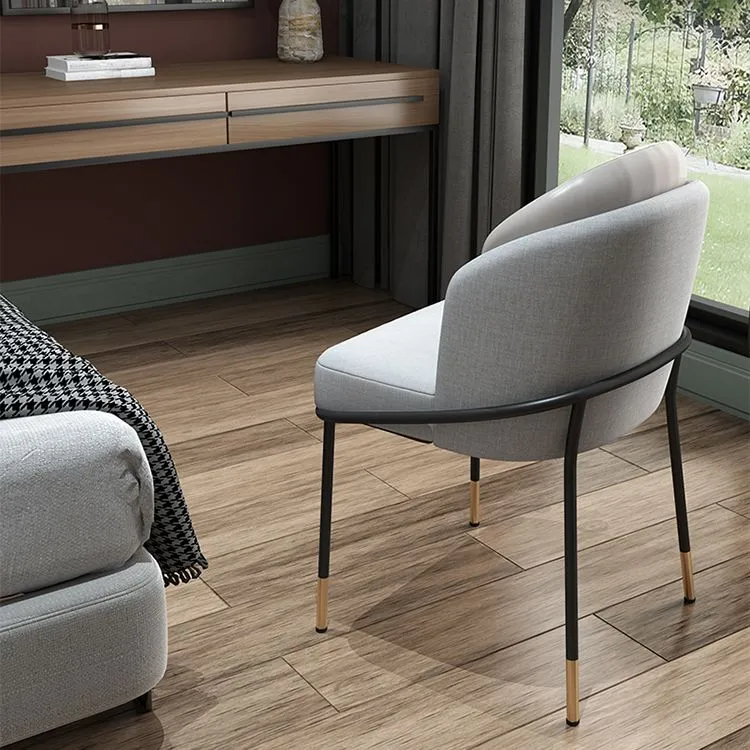 Chaise de bureau rembourrée de style moderne, chaise de bureau sans bras à dossier bas Clearhalo