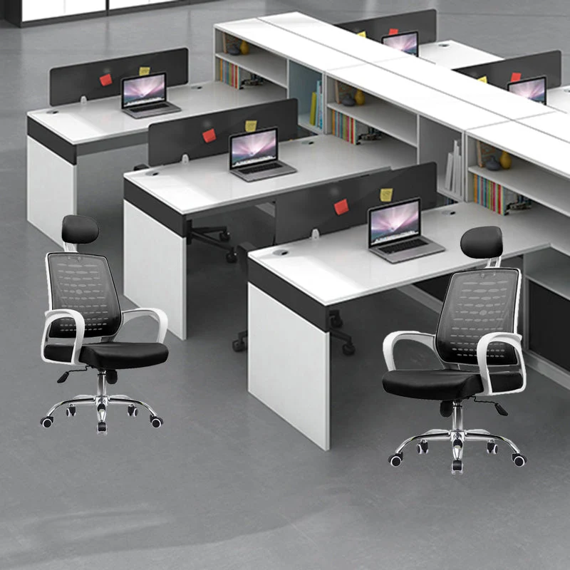Chaise de bureau réglable en acier à bras fixes, chaise de bureau moderne Clearhalo