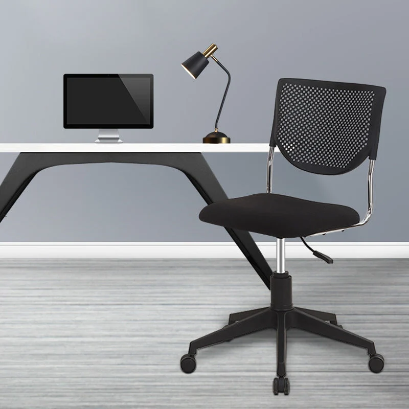 Chaise de bureau réglable à dossier moyen, chaise pivotante contemporaine avec roulettes Clearhalo