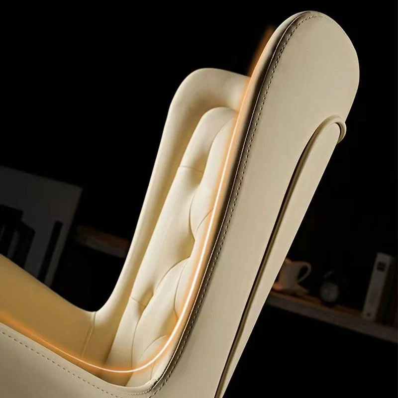 Chaise de bureau rotative en cuir avec dossier moyen et base en acier Clearhalo