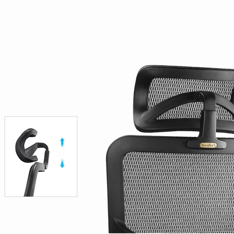 Chaise de bureau rotative en maille avec dossier haut noir, chaise de travail avec roulettes Clearhalo