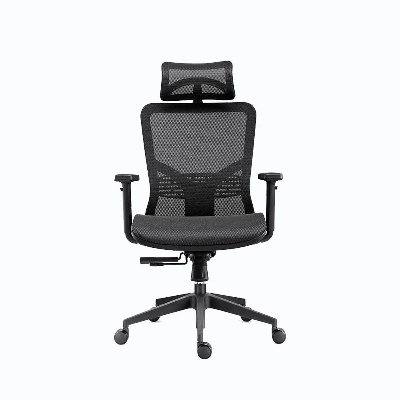 Chaise de bureau rotative en maille avec dossier haut noir, chaise de travail avec roulettes Clearhalo
