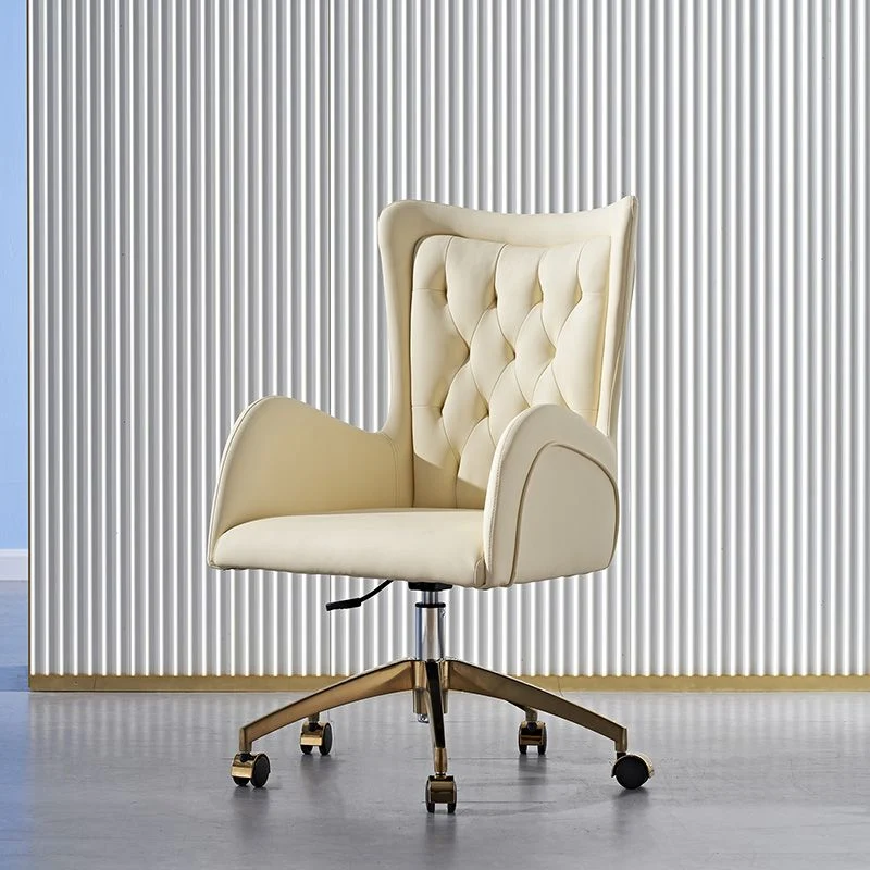 Chaise de bureau rotative en éponge avec cadre en acier, chaise de travail à dossier moyen Clearhalo