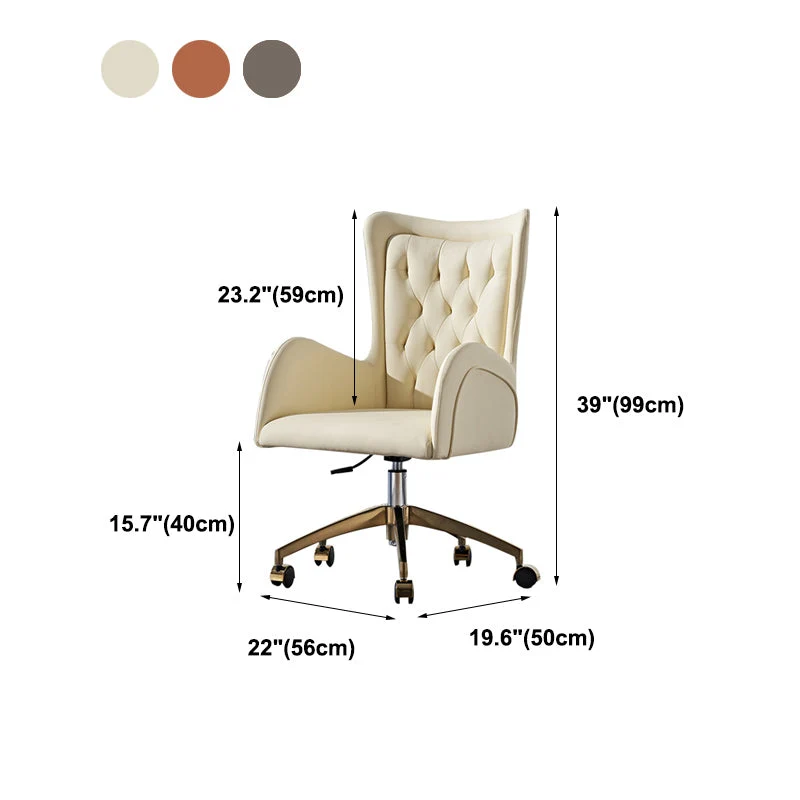 Chaise de bureau rotative en éponge avec cadre en acier, chaise de travail à dossier moyen Clearhalo