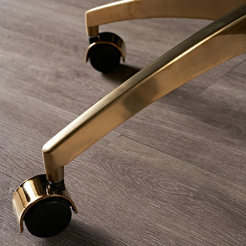 Chaise de bureau rotative en éponge avec cadre en acier, chaise de travail à dossier moyen Clearhalo