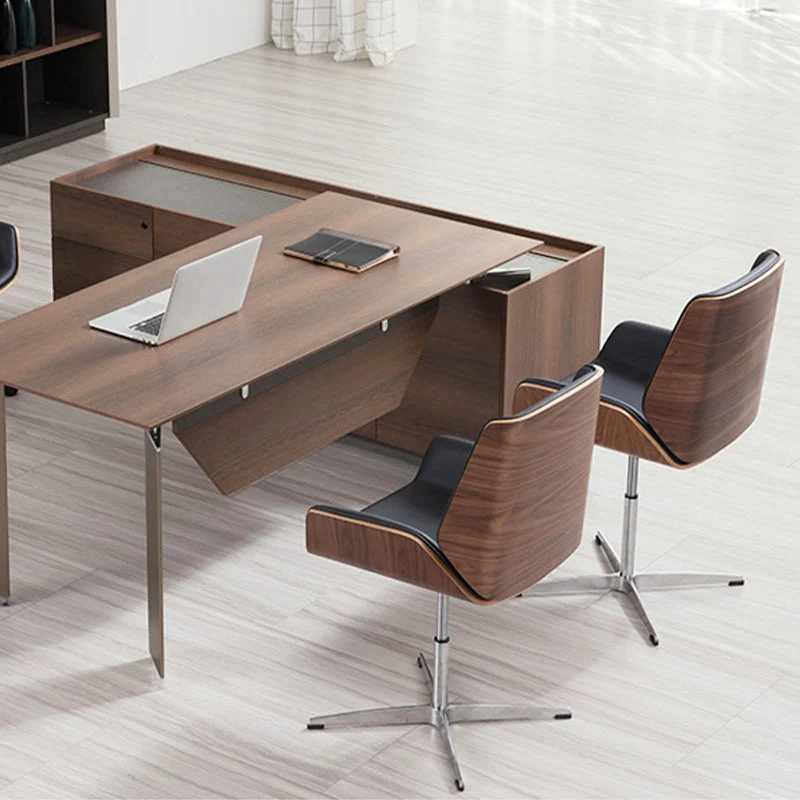 Chaise de bureau sans accoudoirs, chaise de bureau moderne en cuir sans détresse avec roulettes Clearhalo