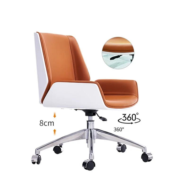 Chaise de bureau sans accoudoirs, chaise coulissante moderne à hauteur de siège réglable avec roulettes Clearhalo