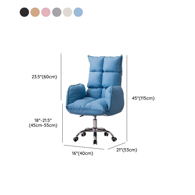 Chaise de bureau sans accoudoirs, chaise ergonomique pénible avec roulettes pour chambre Clearhalo