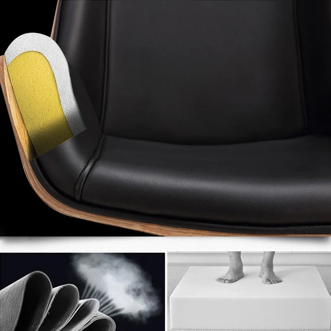 Chaise de bureau sans accoudoirs, chaise moderne à hauteur de siège réglable avec roulettes Clearhalo