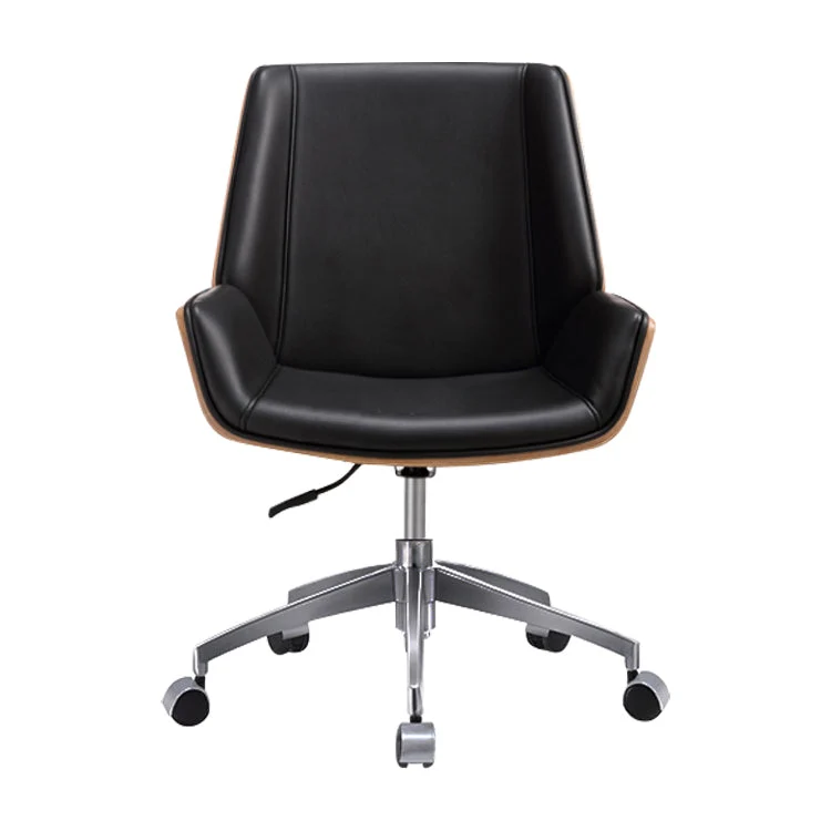 Chaise de bureau sans accoudoirs, chaise moderne à hauteur de siège réglable avec roulettes Clearhalo