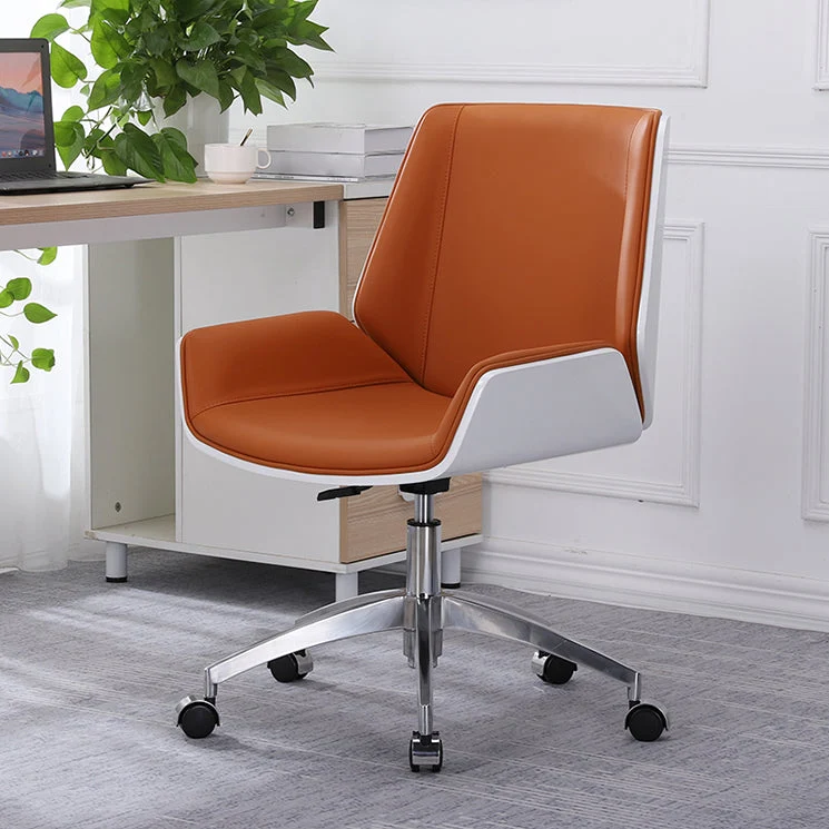 Chaise de bureau sans accoudoirs, chaise moderne à hauteur de siège réglable avec roulettes Clearhalo