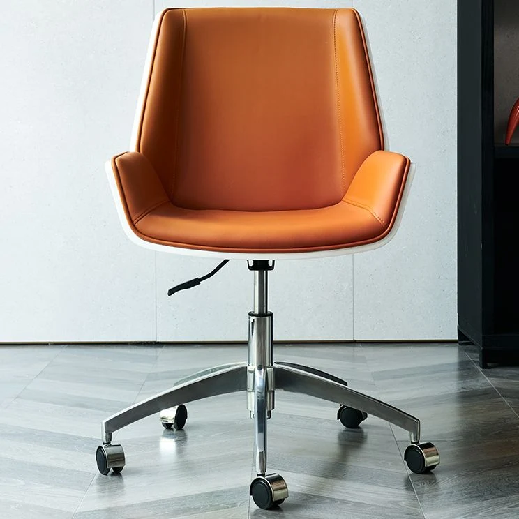 Chaise de bureau sans accoudoirs, chaise moderne à hauteur de siège réglable avec roulettes Clearhalo