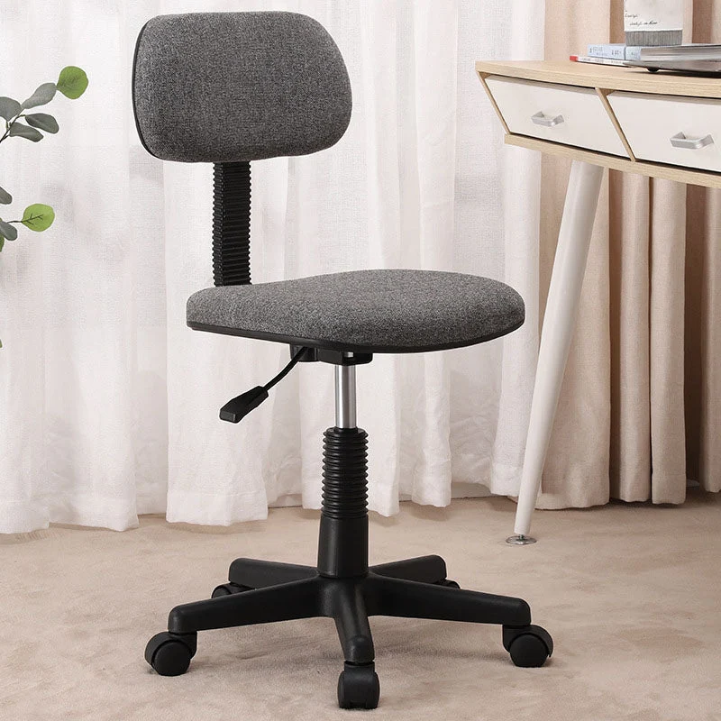 Chaise de bureau sans accoudoirs, chaise de travail rotative à Base en nylon avec roulettes Clearhalo