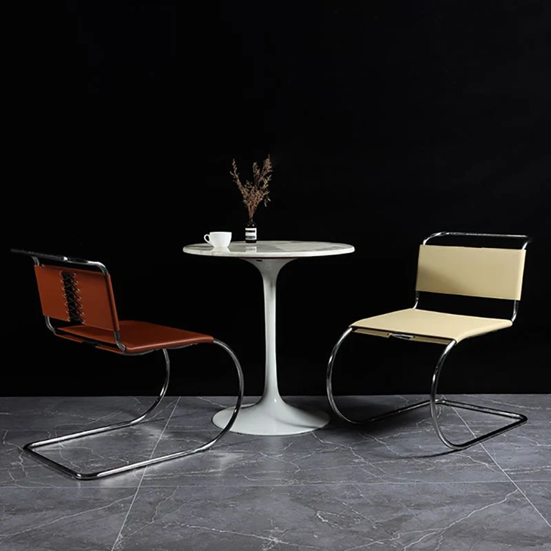 Chaise de bureau sans accoudoirs à dossier bas, moderne, en simili cuir, pour bureau à domicile Clearhalo