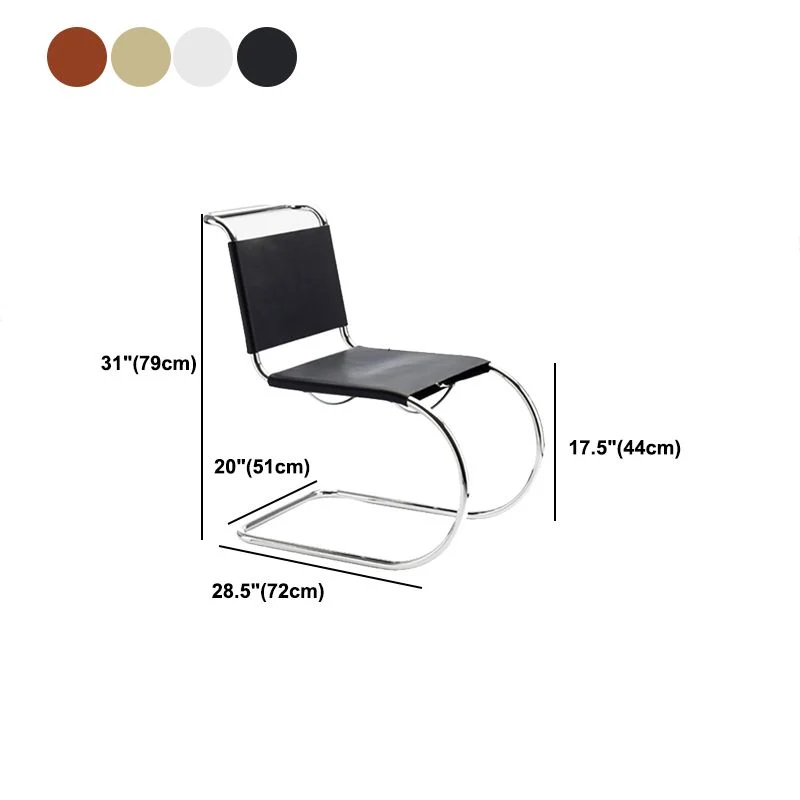 Chaise de bureau sans accoudoirs à dossier bas, moderne, en simili cuir, pour bureau à domicile Clearhalo