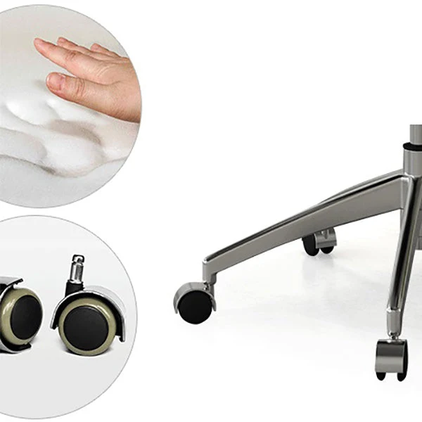 Chaise de bureau sans accoudoirs à dossier moyen, chaise de travail pivotante moderne en simili cuir Clearhalo