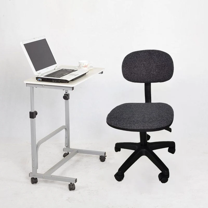 Chaise de bureau sans accoudoirs noire, chaise d'ordinateur pivotante à soutien lombaire Clearhalo