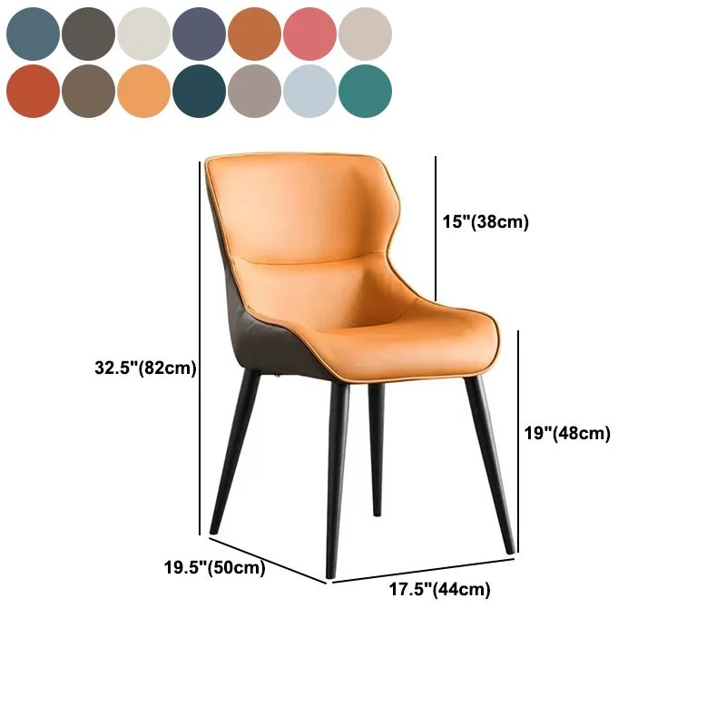 Chaise de bureau sans accoudoirs en simili cuir, chaise de travail moderne rembourrée à dossier moyen Clearhalo