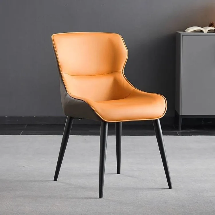 Chaise de bureau sans accoudoirs en simili cuir, chaise de travail moderne rembourrée à dossier moyen Clearhalo