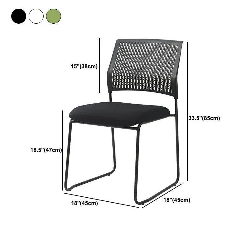 Chaise de bureau sans bras arrière en plastique contemporaine de chaise de conférence sans roues Clearhalo