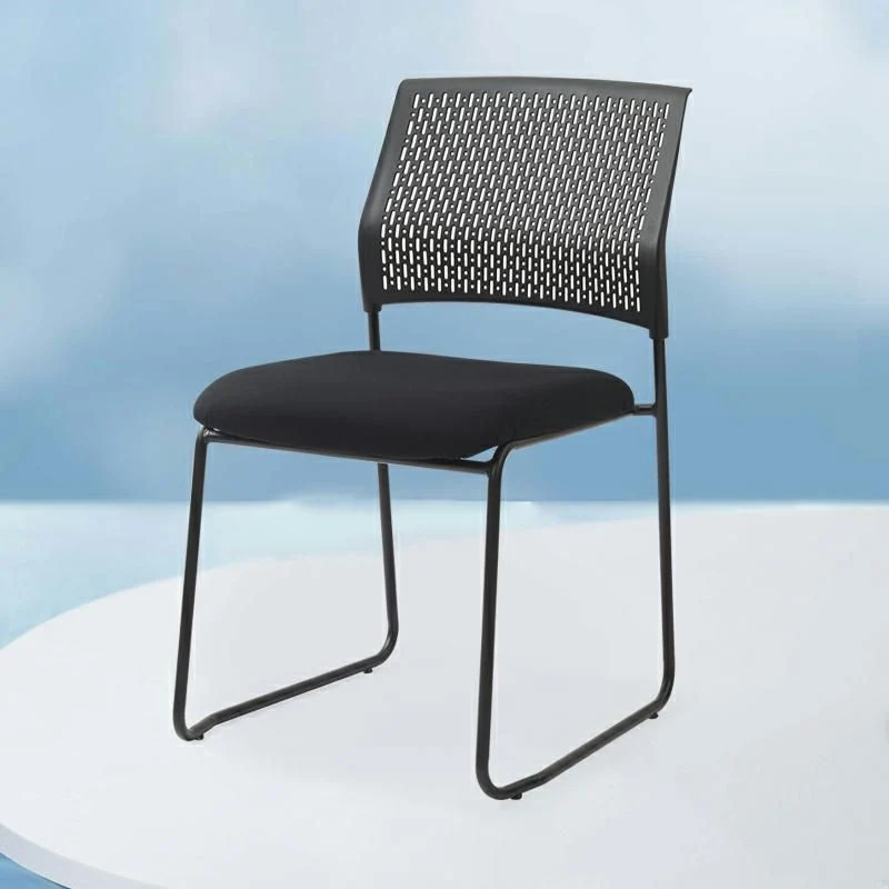 Chaise de bureau sans bras arrière en plastique contemporaine de chaise de conférence sans roues Clearhalo