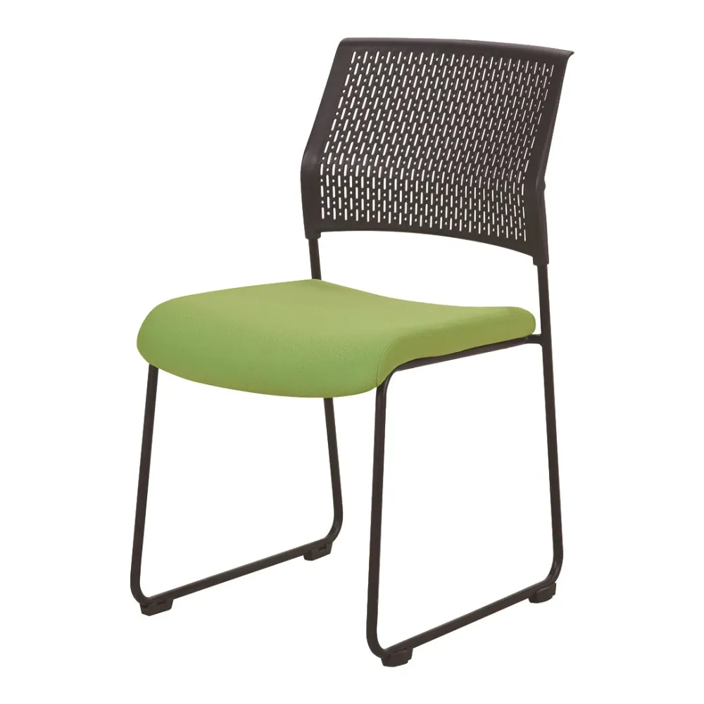 Chaise de bureau sans bras arrière en plastique contemporaine de chaise de conférence sans roues Clearhalo