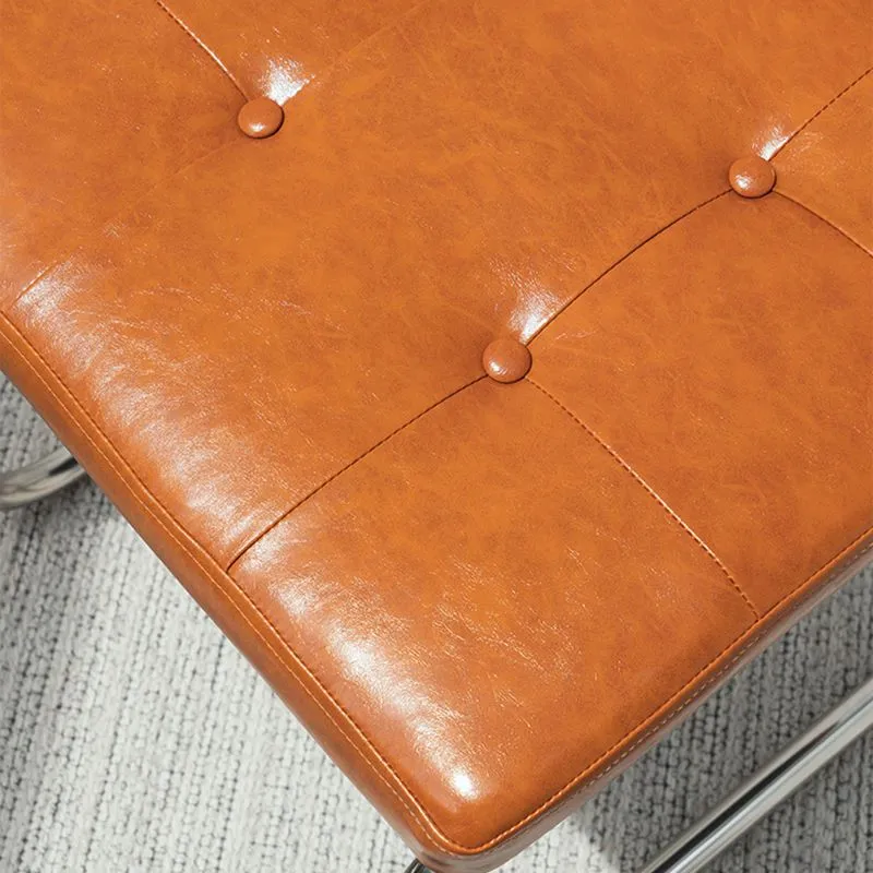 Chaise de bureau sans bras à dossier bas, chaise de conférence contemporaine à base métallique Clearhalo
