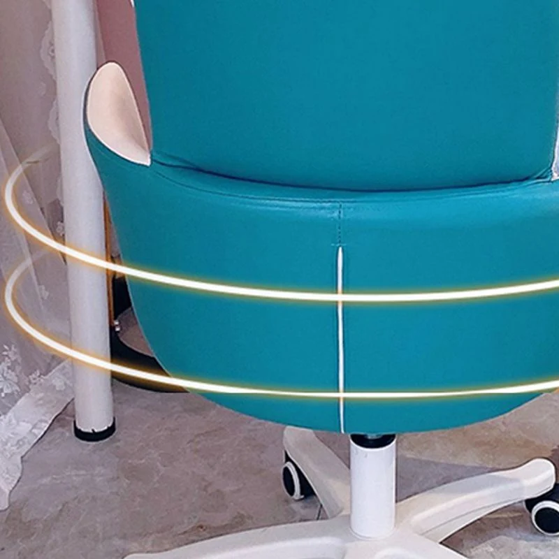 Chaise de bureau sans bras moderne, chaise coulissante en cuir à hauteur de siège réglable Clearhalo